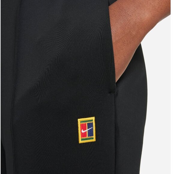 NIKE NikeCourt Dri-FIT Black Heritage Tennis Knit Sport Slim Fit Athletic Pants - Picture 12 of 14